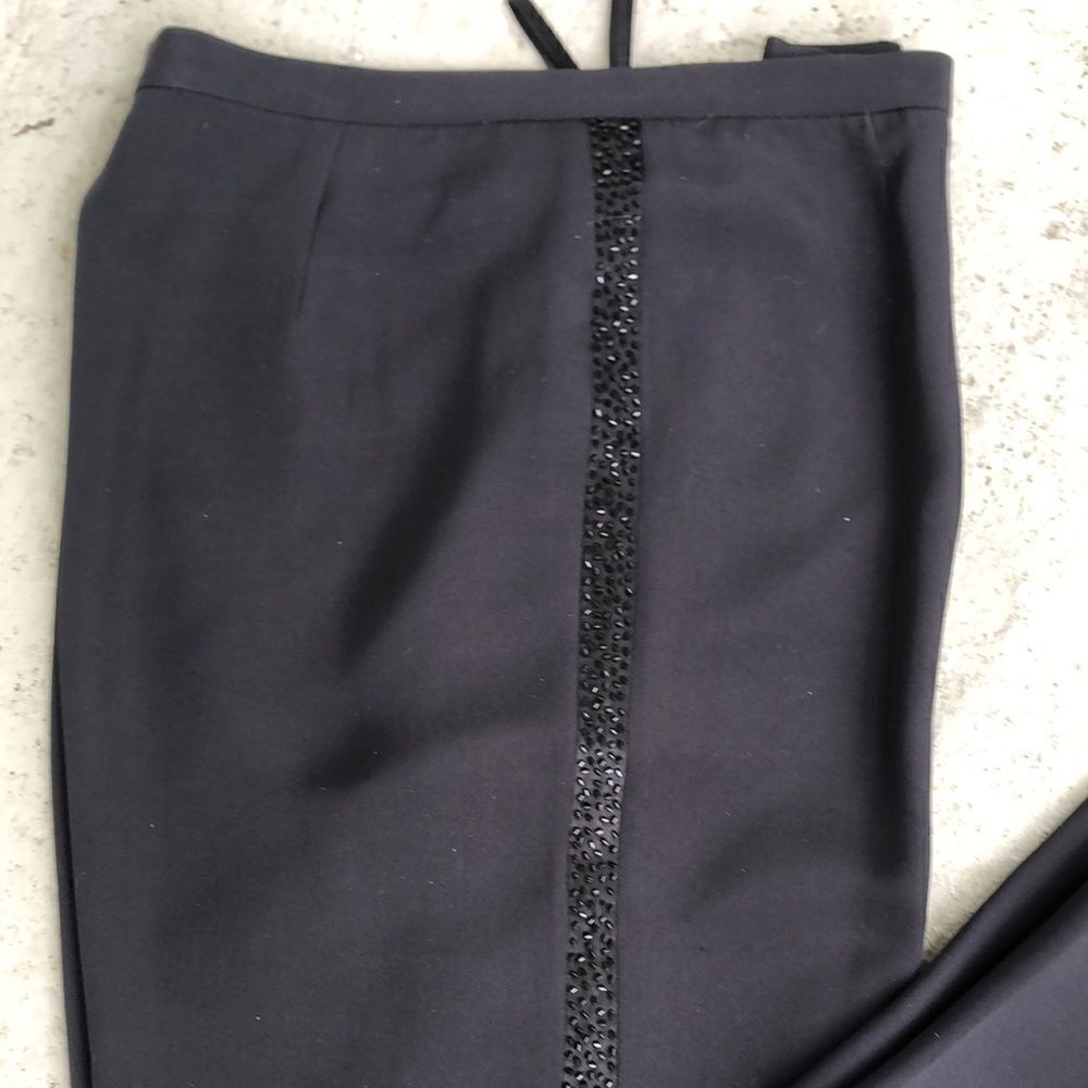 Bloomingdale’s, silk pants with beading